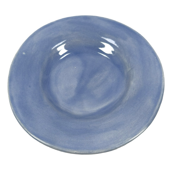 Pottery Barn Sausalito Salad Plates 10" Slate Blue Round Microwave Safe Lot 3 - Picture 2 of 5